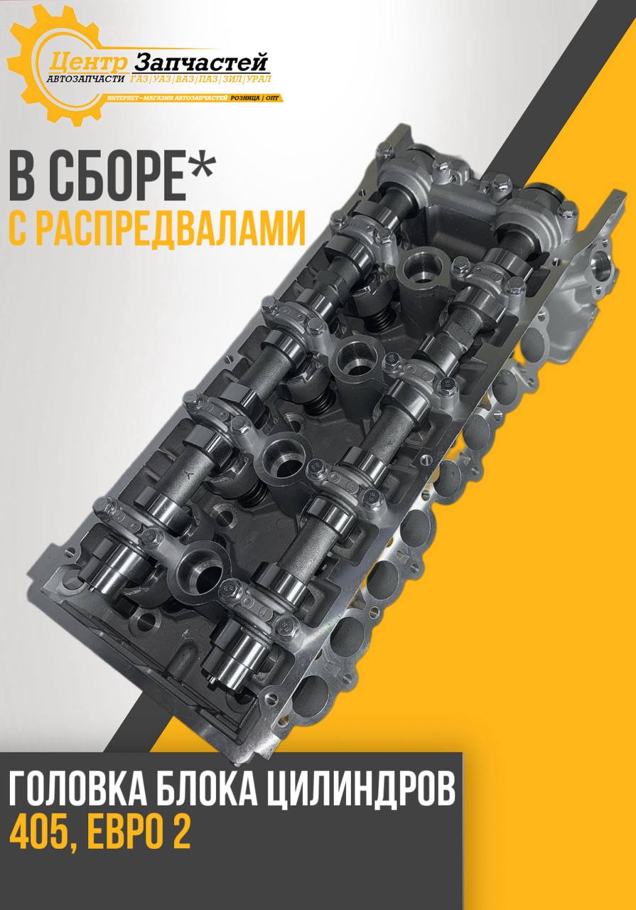 Головка блока ЗМЗ-405, 409, 40911, 406 с клапанами (пятиопорная, на все модели ЕВРО-0, 1, 2) в сборе с распредвалами Артикул: 040600-1003007-40(пяти опорная)